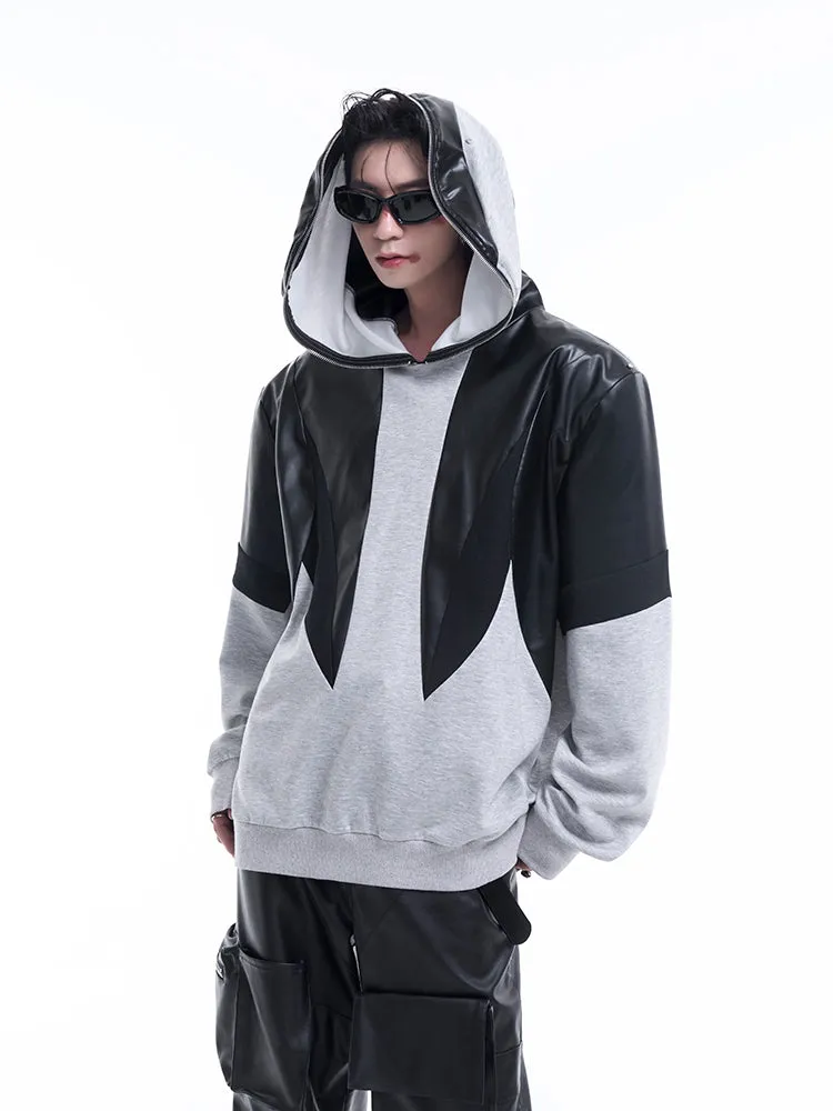 【24s Sep.】PU Leather Hoodie Jacket