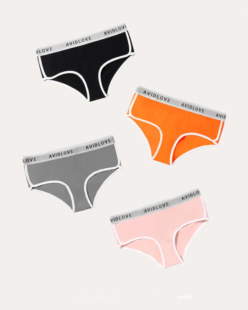 4Pcs Cotton Underwear Stretch Hipster Panties