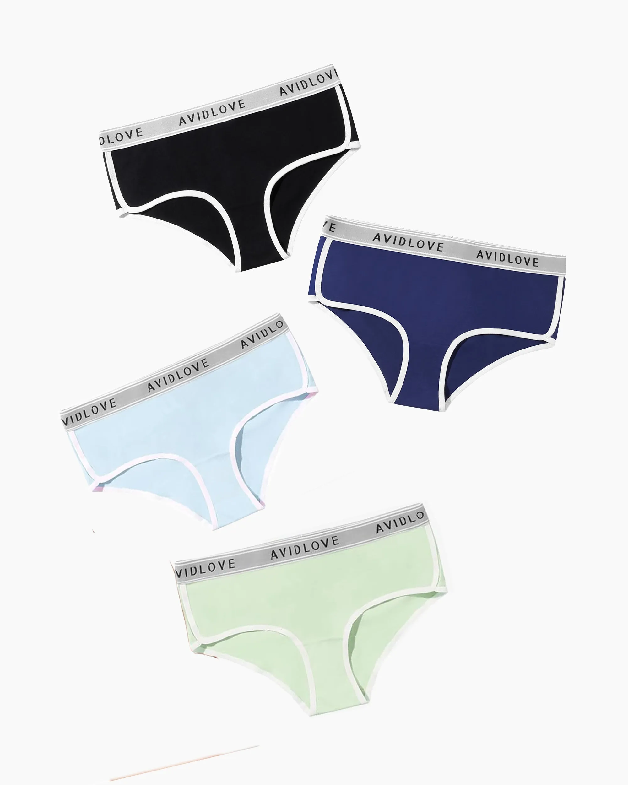 4Pcs Cotton Underwear Stretch Hipster Panties