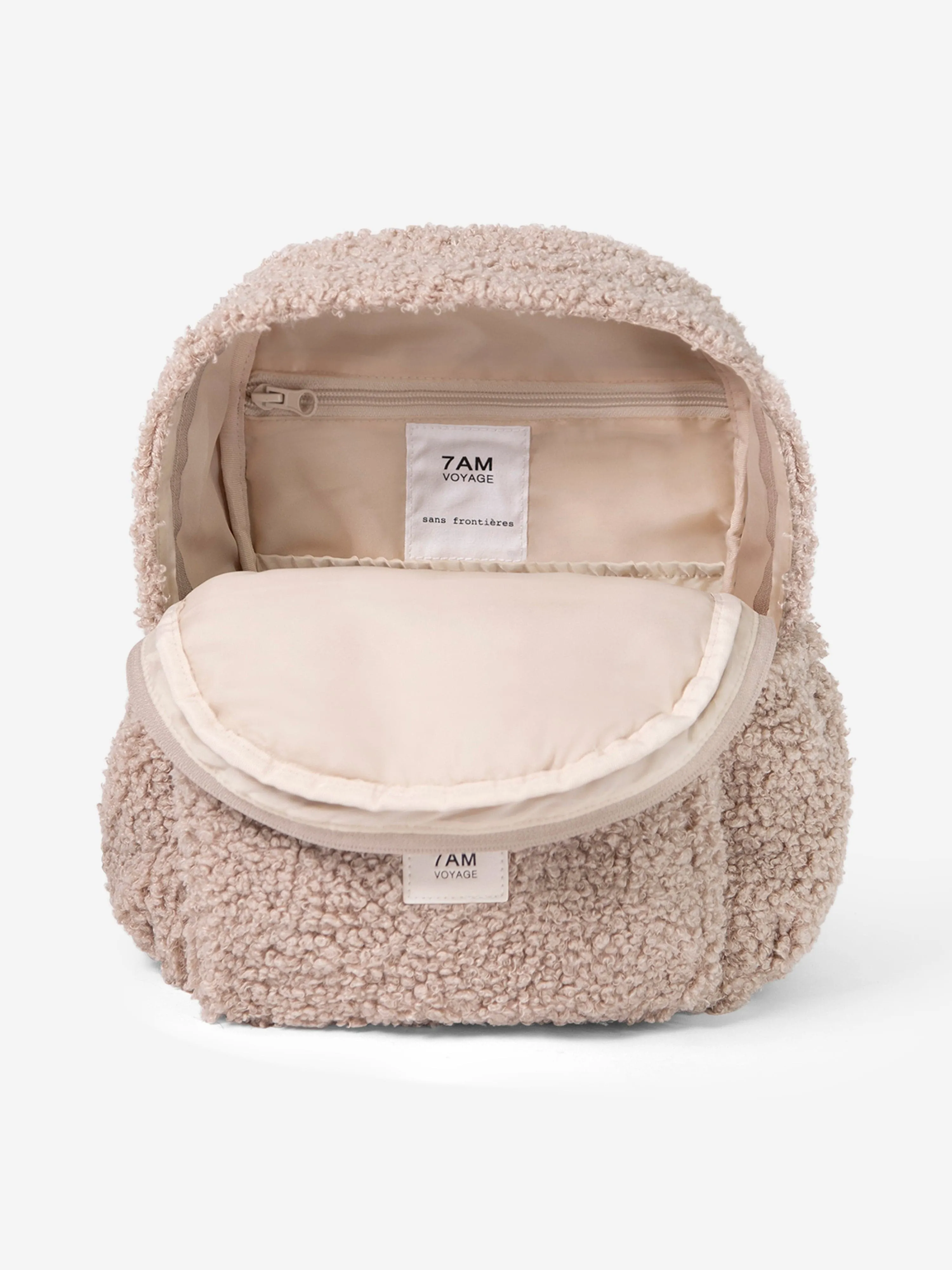 7AM Enfant Kids Teddy Backpack in Beige (35cm)