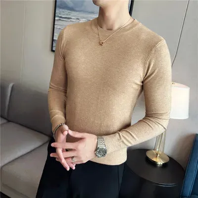 Aidase Men Basic Sweaters Solid Color O-neck Long sleeve Knitted Male Pullover Winter Fashion New Warm Sweaters for Men S-3XL