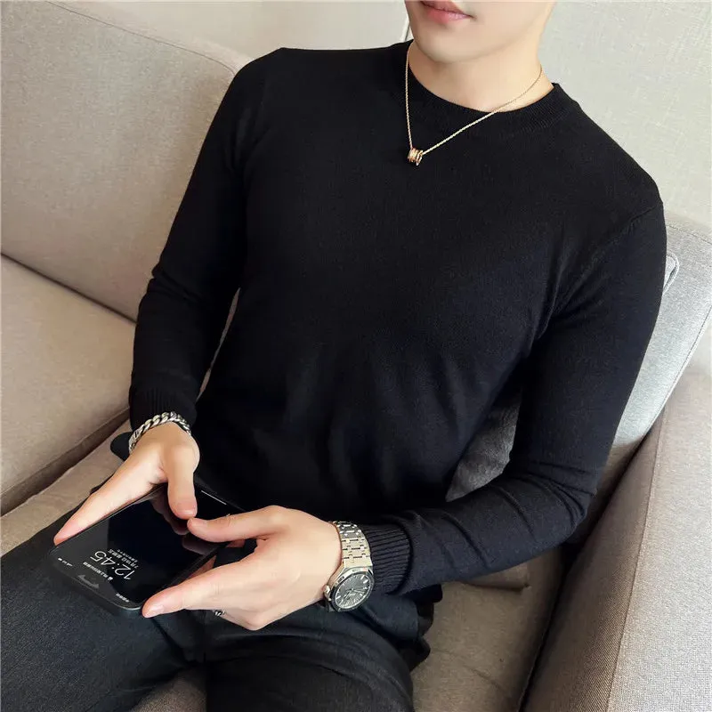 Aidase Men Basic Sweaters Solid Color O-neck Long sleeve Knitted Male Pullover Winter Fashion New Warm Sweaters for Men S-3XL