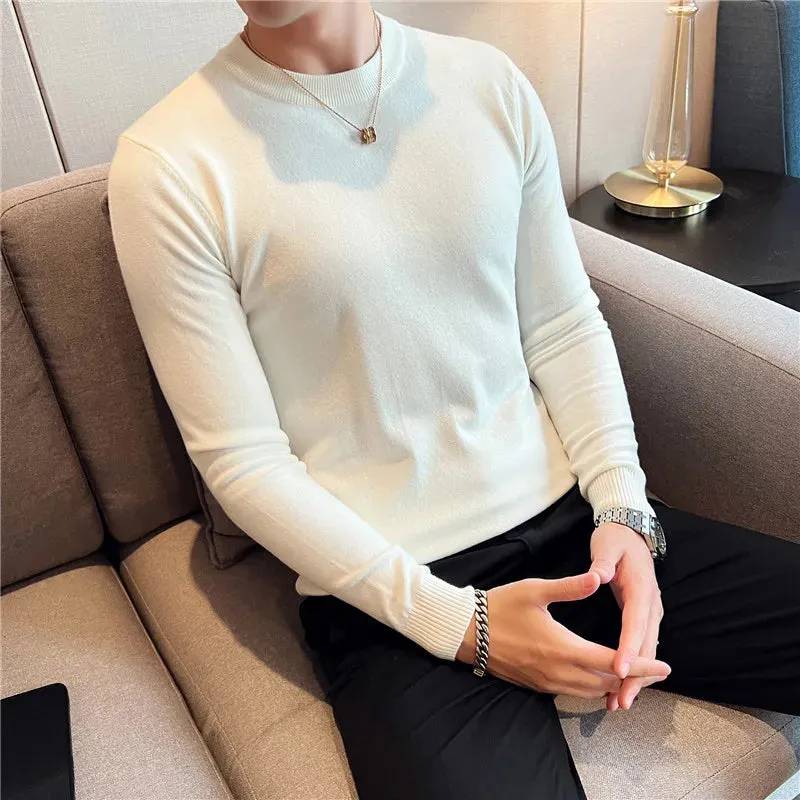 Aidase Men Basic Sweaters Solid Color O-neck Long sleeve Knitted Male Pullover Winter Fashion New Warm Sweaters for Men S-3XL