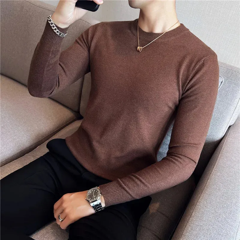 Aidase Men Basic Sweaters Solid Color O-neck Long sleeve Knitted Male Pullover Winter Fashion New Warm Sweaters for Men S-3XL