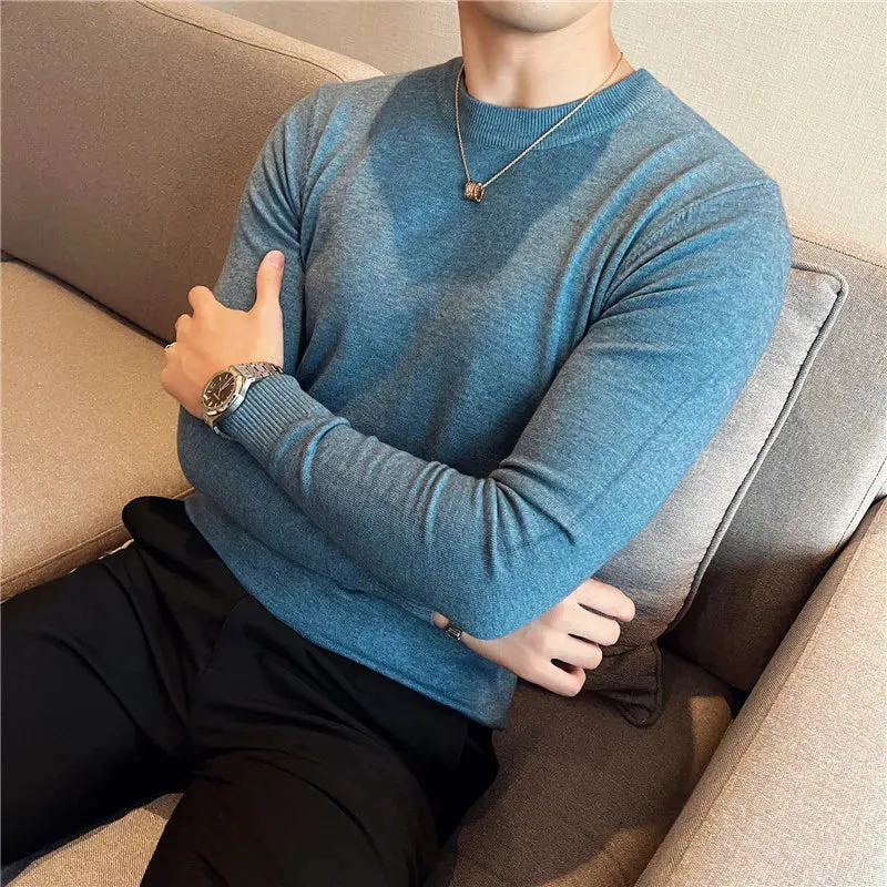 Aidase Men Basic Sweaters Solid Color O-neck Long sleeve Knitted Male Pullover Winter Fashion New Warm Sweaters for Men S-3XL