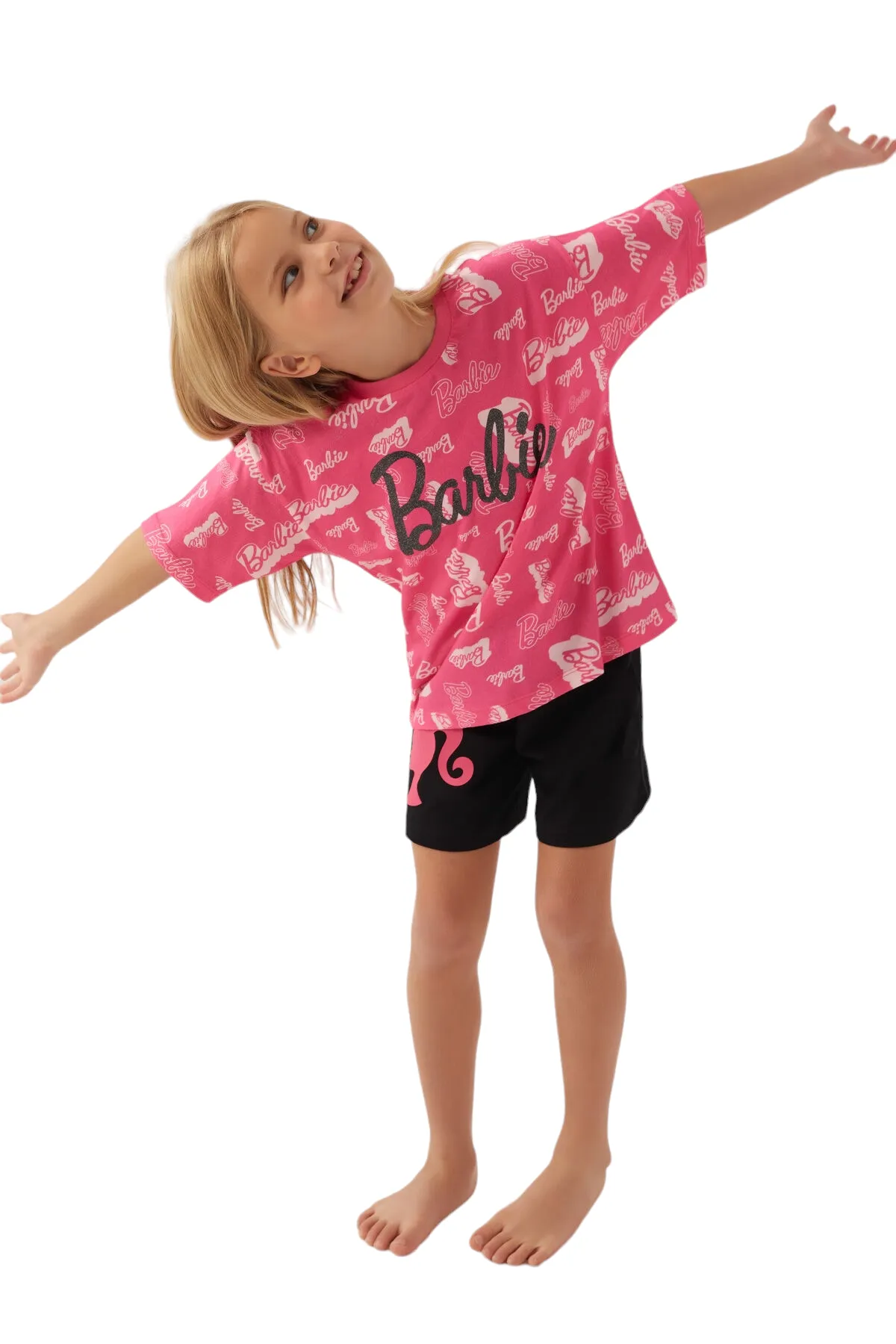 Barbie Light Fuchsia Girls' Shorts Set