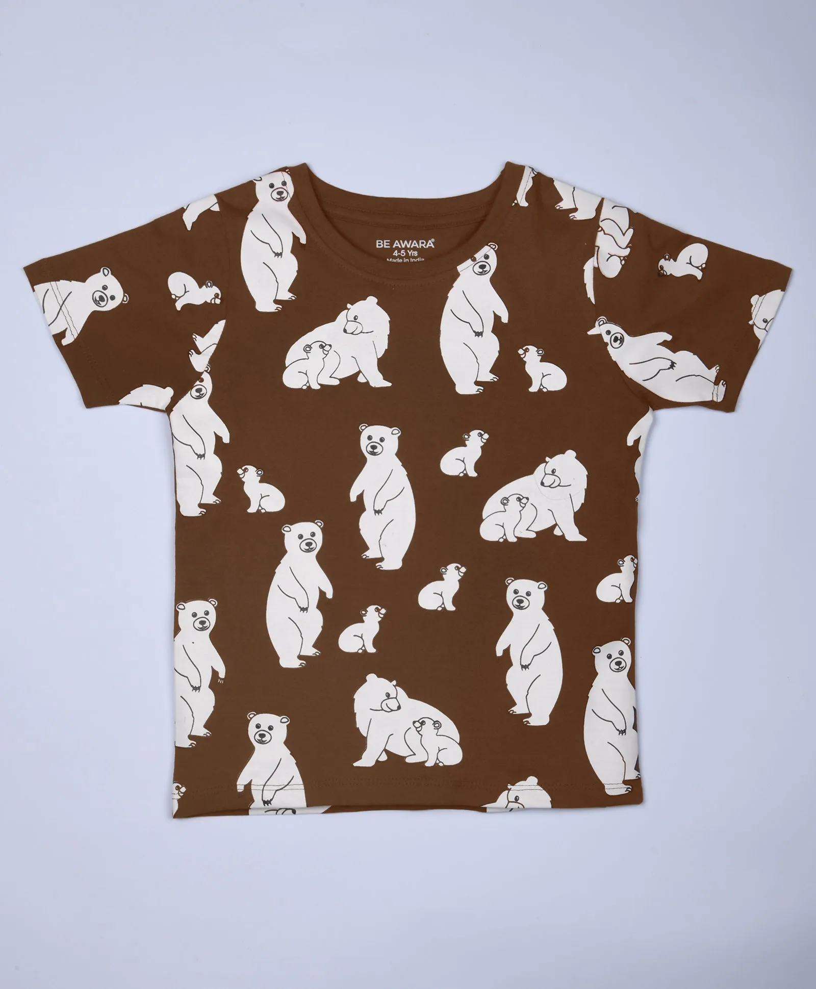 Bear Pattern Half Sleeves T-Shirt & Shorts Set