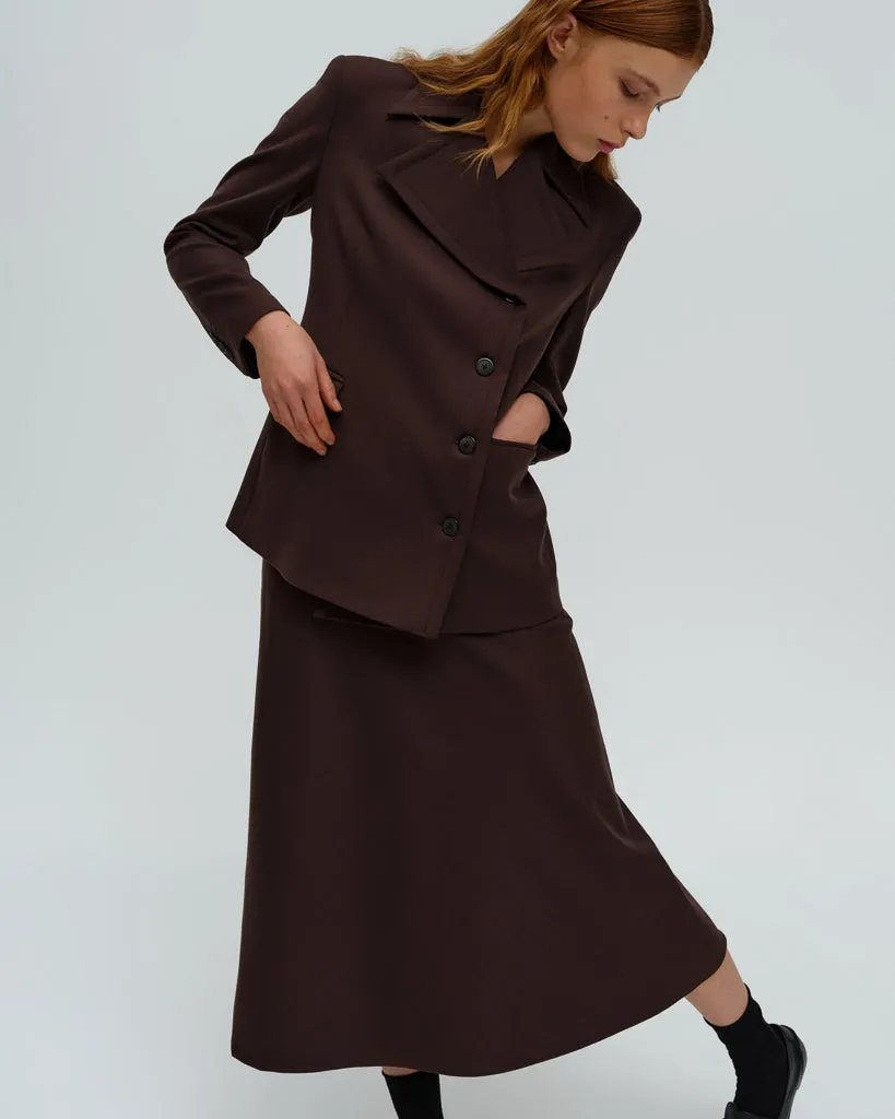 Brown wool skirt