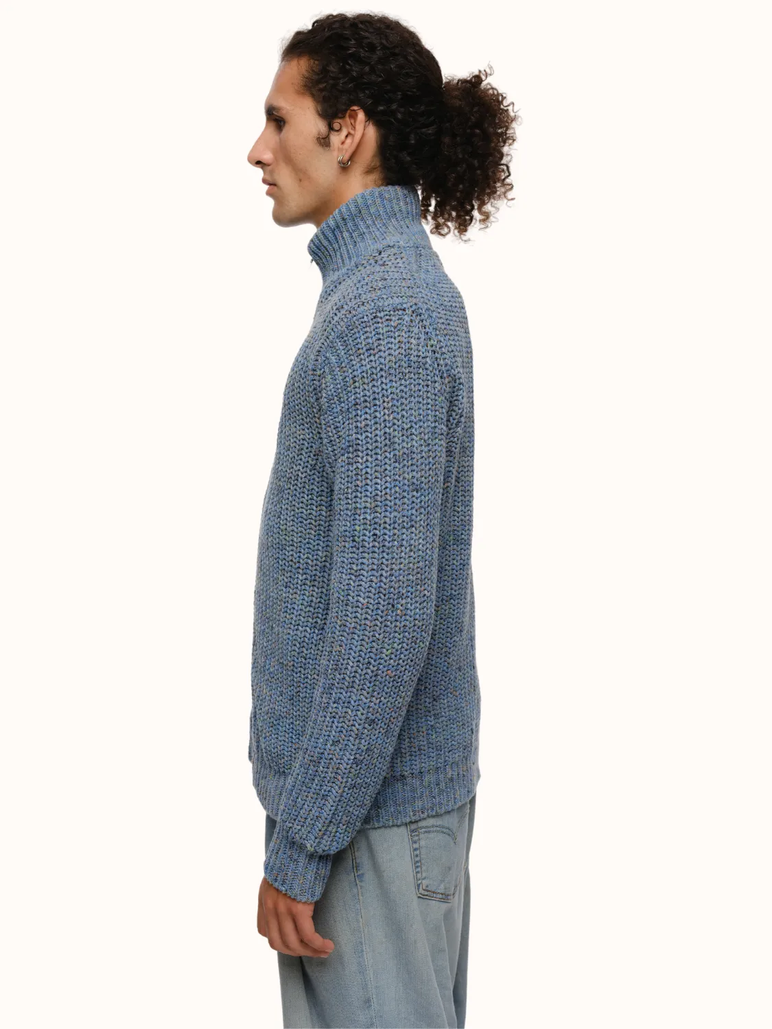 Dave Zip Cardigan in a Recycled Cotton Blend