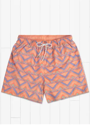 Dockside Swim Trunk Santiago in Peach and Purple by Southern Marsh