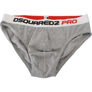 Dsquared² Elegant Gray Cotton Stretch Briefs