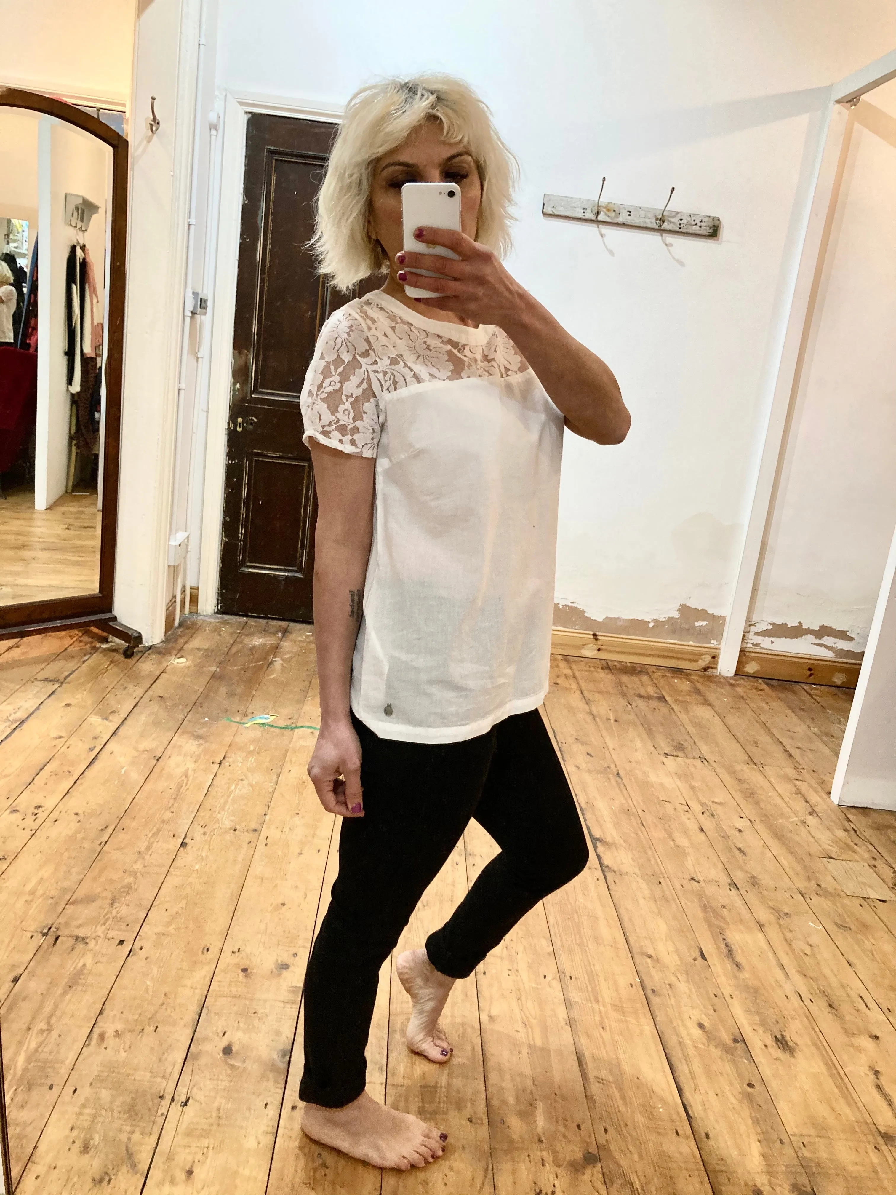 Fransa Lace Panel Top