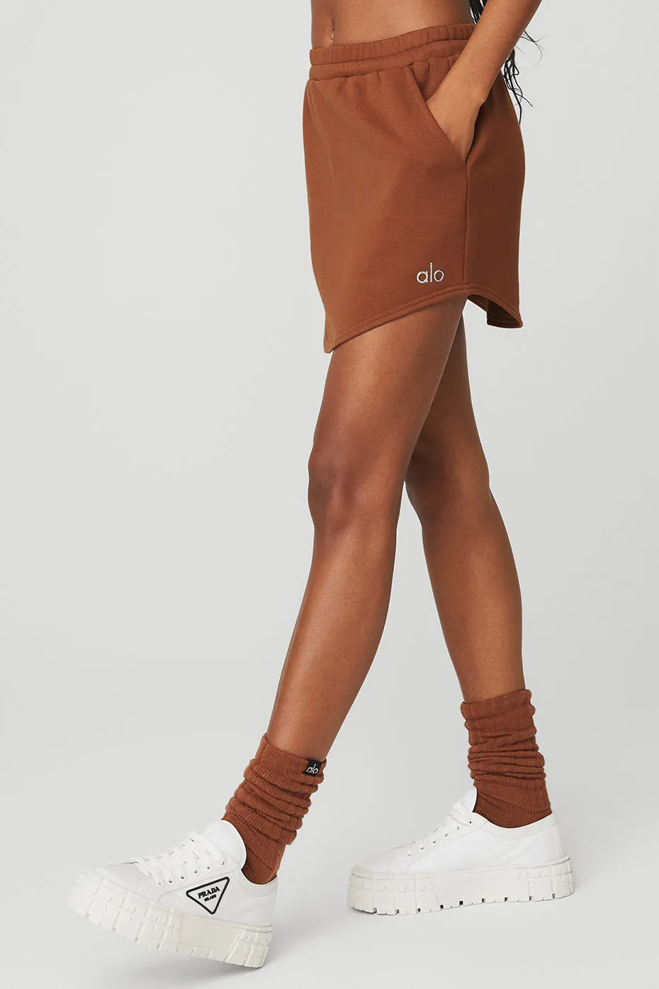 High-Waist Accolade Skirt - Rust