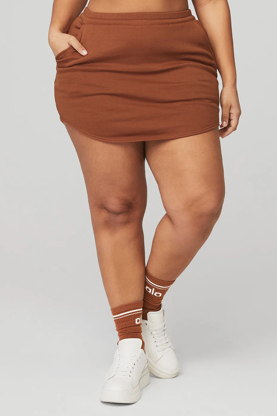 High-Waist Accolade Skirt - Rust