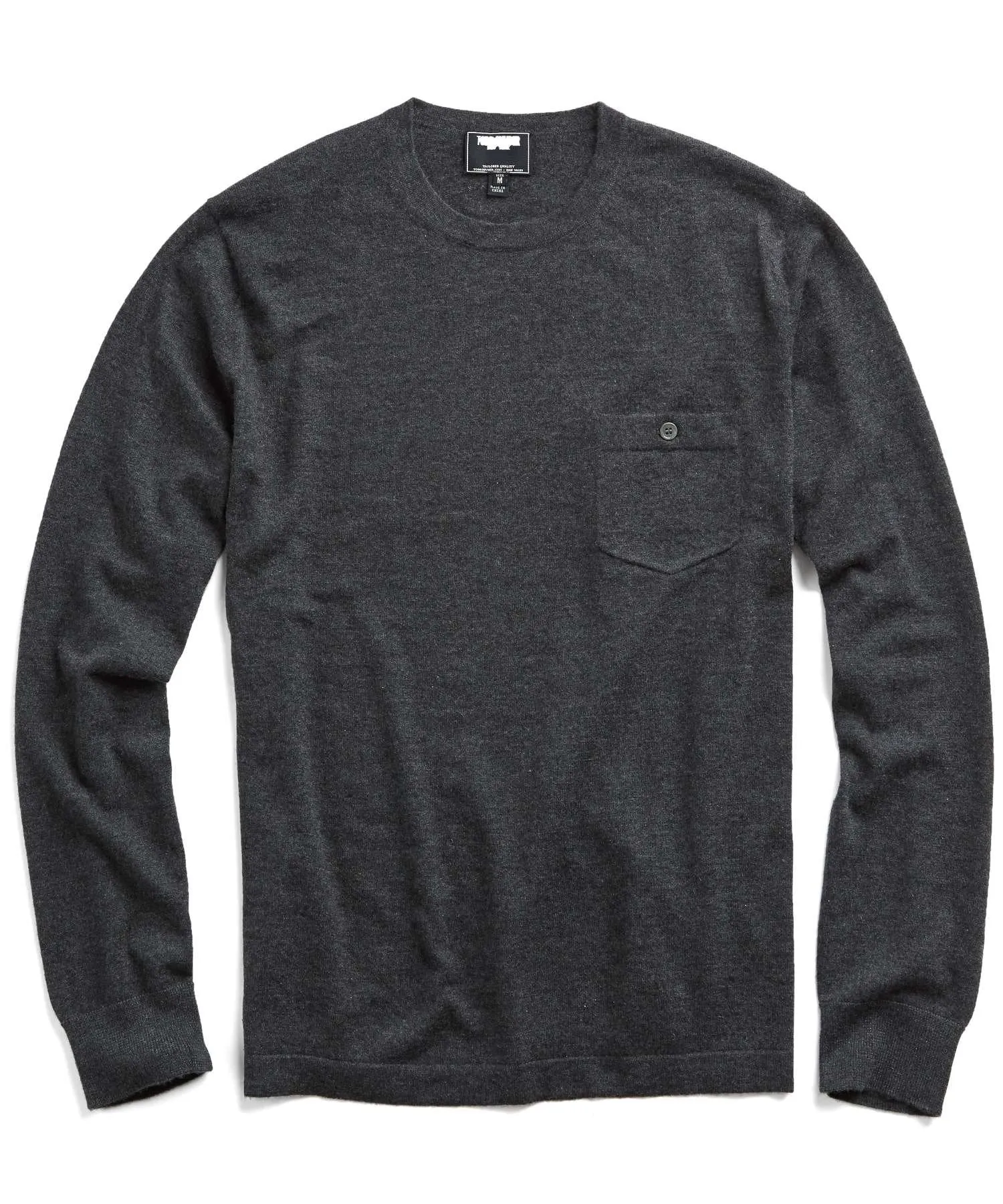 Italian Cashmere T-Shirt Sweater in Charcoal