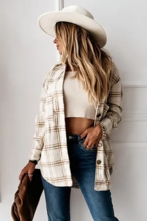 Plaid Big Buttoned Shirts Jacket