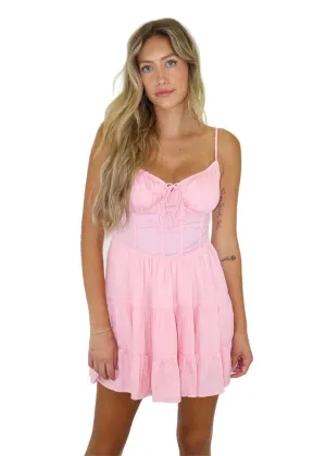 Rock N Rags - "How You Remind Me" Dress - Pink - Corset Flare