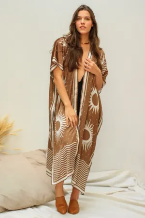 Soles Brown Silk Kimono