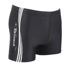 STRAUSS Swimming Shorts | Swimming Trunks for Men & Boys | Easily Adjustable, Breathable & Quick Drying Shorts | Size: S, Black