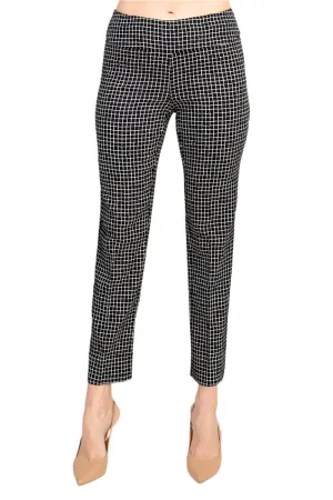 Zac & Rachel black white irregular mini square print fitted pants